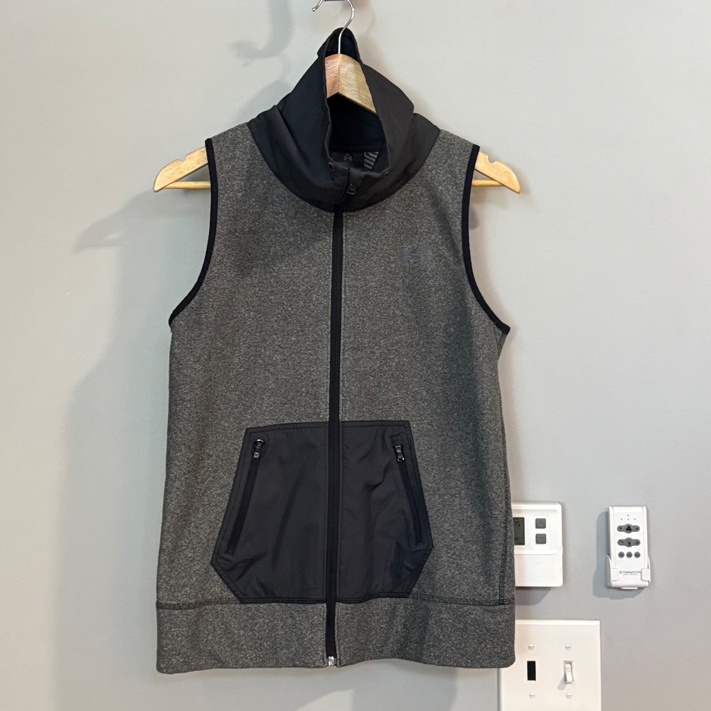 Under Armour ColdGear Infared Sleeveless‎ Vest Full Zip Mock Neck Pockets
